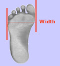 Bauer Skate Width Chart